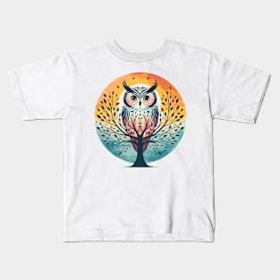 Owl and Tree of Life Kids T-Shirt